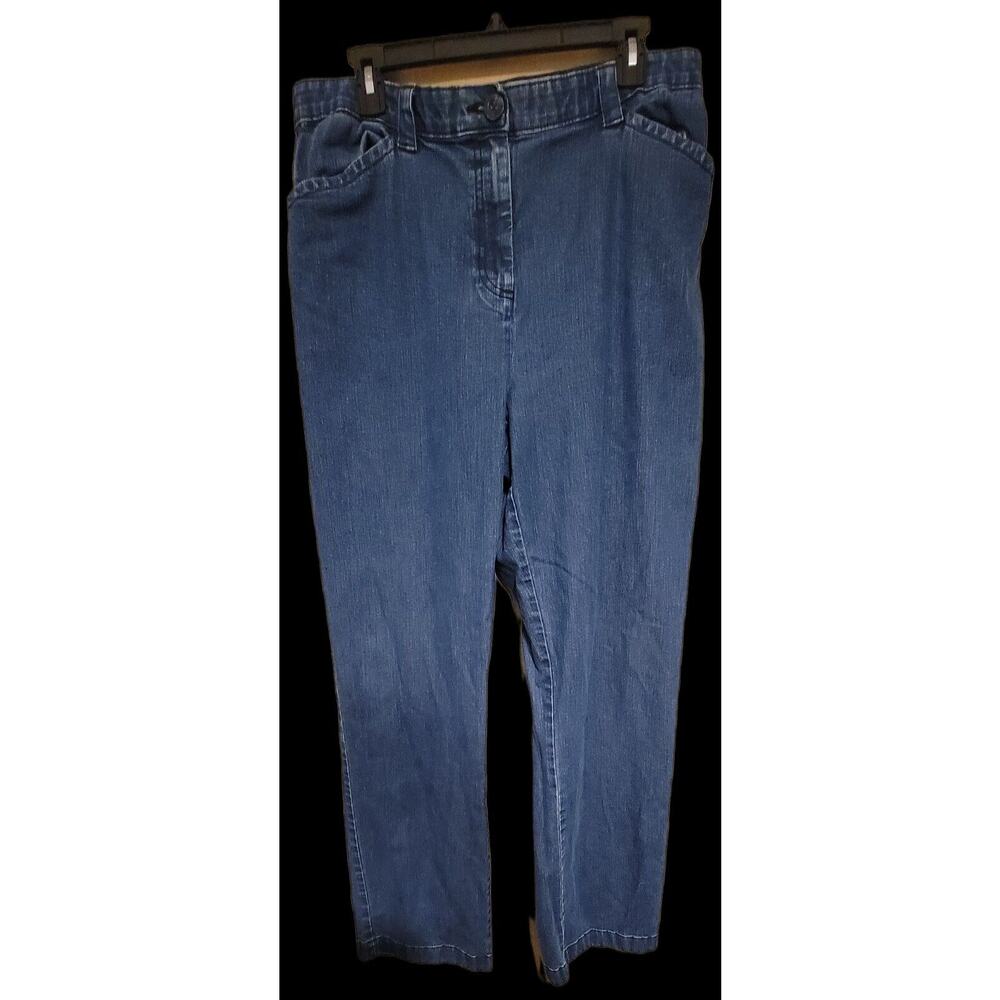 LL Bean Women Jeans Straight Leg High Rise Classic Fit Stretch Sz 16T